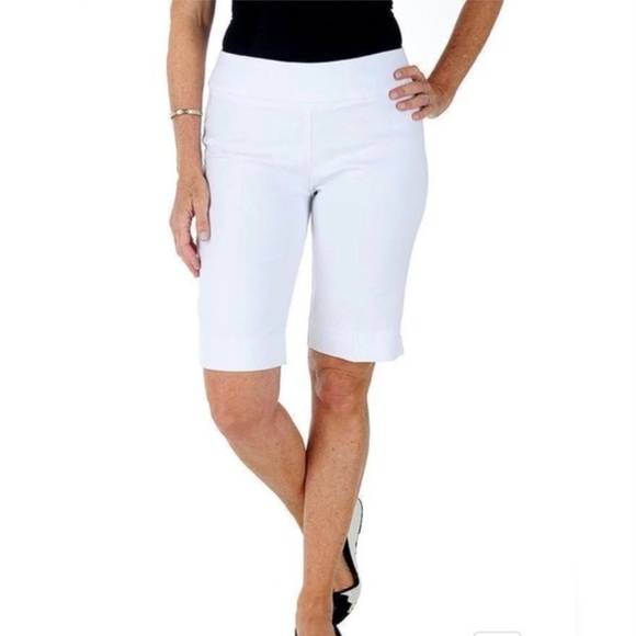 Zac & Rachel Plus Size 24W Pull on Millennium Bermuda Shorts White - Picture 1 of 10